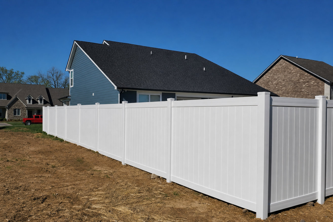 Vinyl fence installation